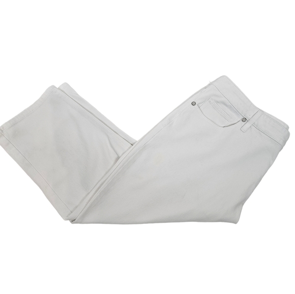 Coldwater Creek Classic Fit Cropped White Denim Jeans Size 16 Women's Plus - Picture 1 of 12
